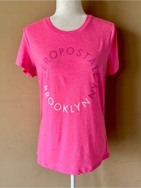 Aeropostale Classic Crew XL Brooklyn New York Pink Shirt Top Tee
